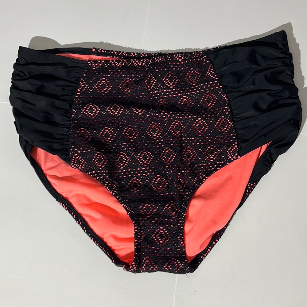 Allure Rue21 plus swim bikini bottoms sz 1 or 16/18 NEW with lining black